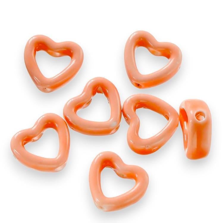 Бусина Сердце разделитель керамическая 14,5х13 мм 1 шт. Оранжевый (КБ1413с33)