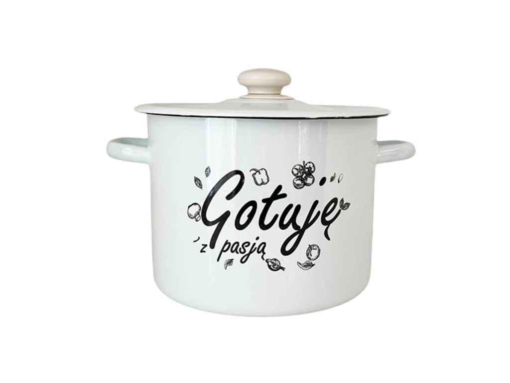 Кастрюля эмалированная Idilia Готье 5,5 л Белый (I1617)