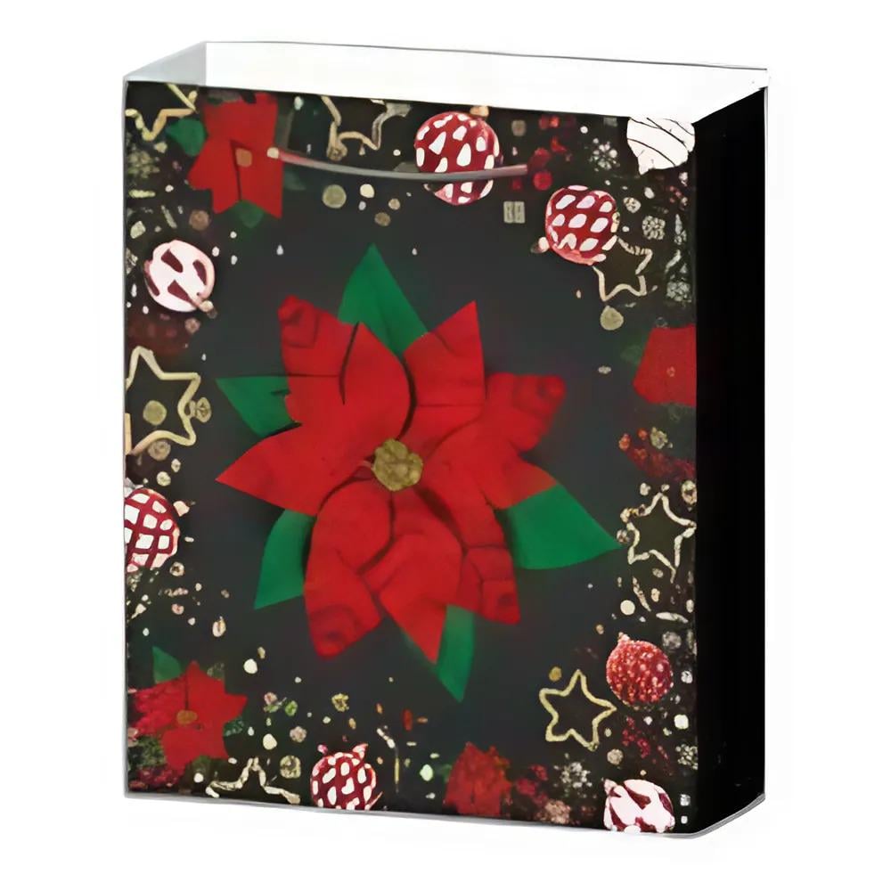 Подарочный пакет Stenson R96634-S Christmas decorations 3D 18х23х10 см Черный (4e3d6a82)