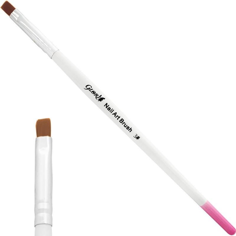 Прямая кисть для геля Gloris №3 с деревянной ручкой (15923) - фото 3 Прямая кисть для геля Gloris №3 с деревянной ручкой (15923) - фото 3