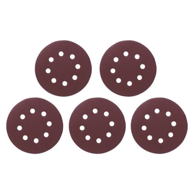 Круг наждаковий Intertool самоклеючий з отворами папір клас С 125 мм густина 140 г/м2 К240 5 од. (BT-0591)