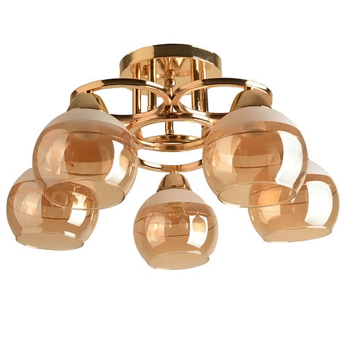 Люстра Svet на пять плафонов под лампу Е27 Золотистый (SH-8077/5A FG)