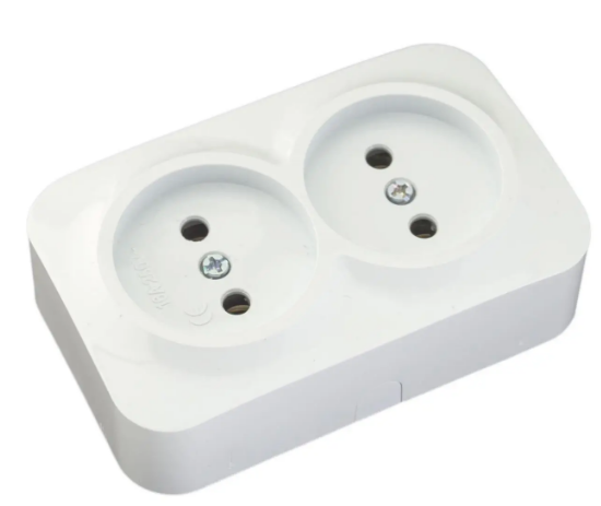 Розетка 2-я накладная керамика SVT-7811 (ST 9759) Розетка 2-я накладная керамика SVT-7811 (ST 9759)