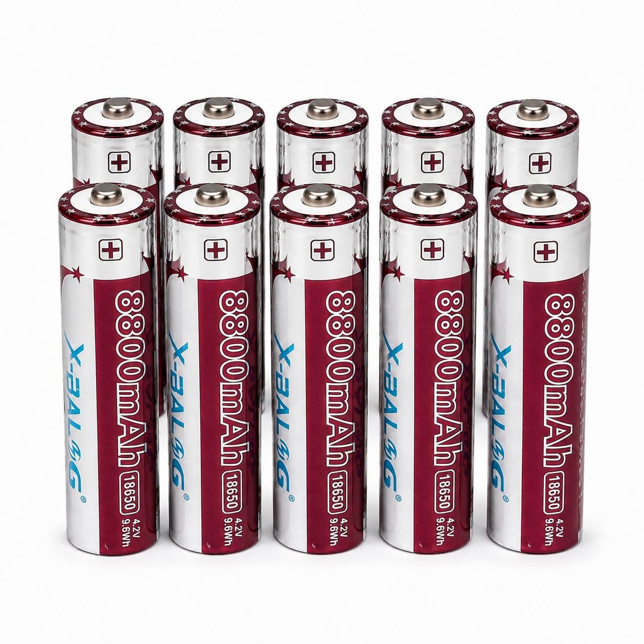Набор батарей аккумуляторных Li-ion 18650 8800 mAh 4,2V 10 шт. (M1220)