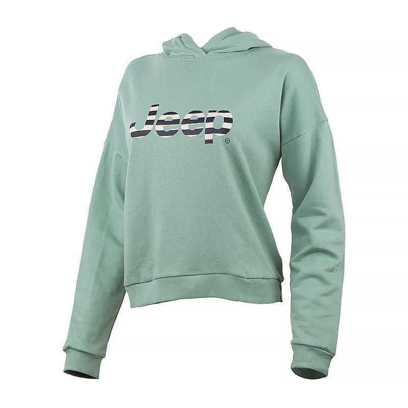 Худи женское JEEP HOODED CROPPED SWEATSHIRT Striped Print XL Хаки (O102609-E854 XL) - фото 1