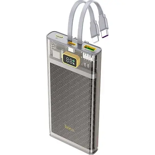Батарея портативна Hoco J104 Discovery Edition with cable 22,5W 10000 mAh Grey