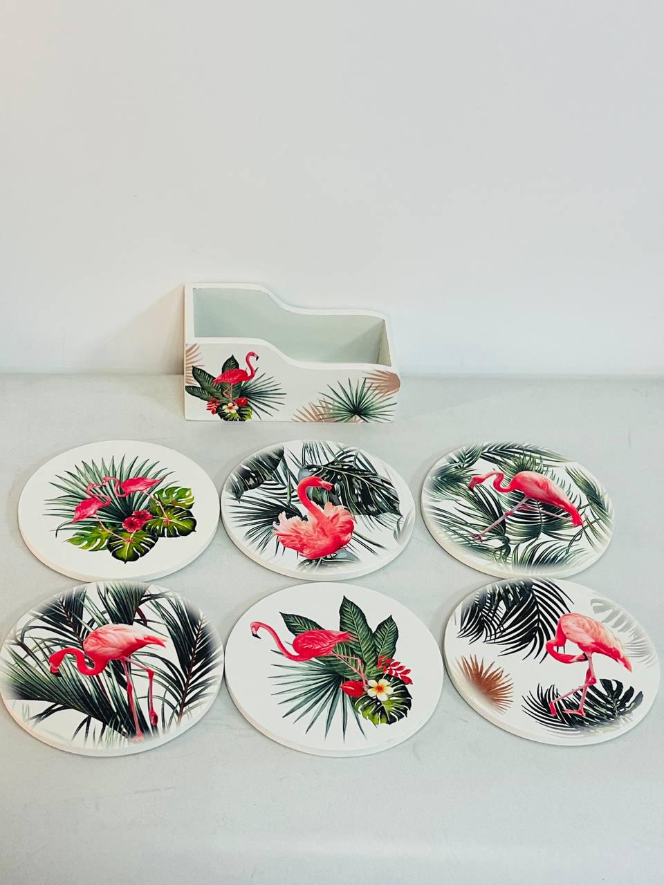 Набір підставок під чашки Фламінго d 12 см 6 шт. - фото 2