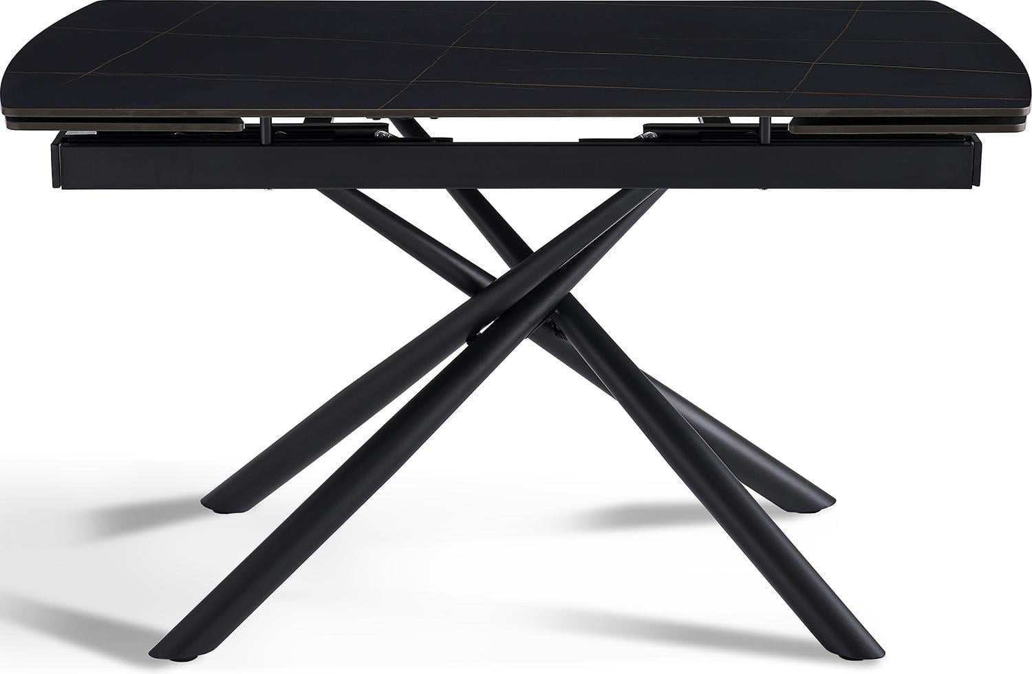 Стол обеденный Alba раскладной 6-8 мест 140 см Charcoal black ceramic top black base (13968)