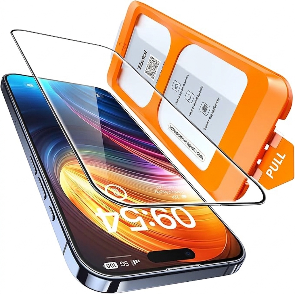 Защитное стекло TOCOL для iPhone 15 Pro 6,1" закаленное стекло 9H с рамкой (11/1049)