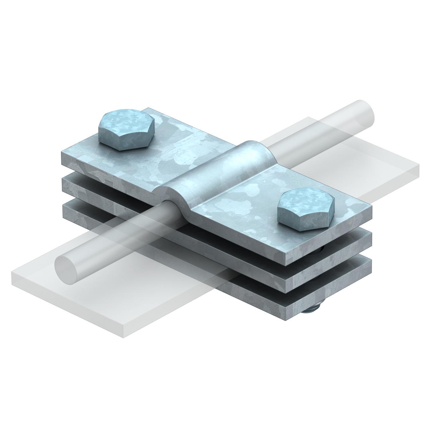 Зажим заземления OBO bettermann для круглого проводника ø 8 мм полоса 30 мм оцинкованная сталь (5043018)