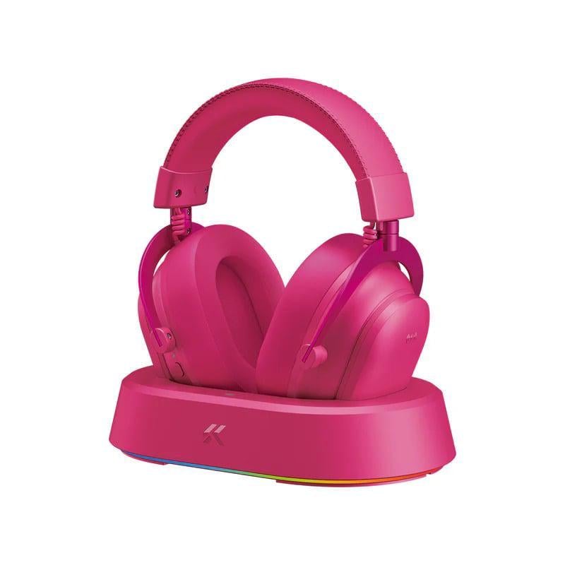 Наушники игровые беспроводные MChose V9 Turbo+ 2.4G/Bluetooth/USB-C Розовый (1616)
