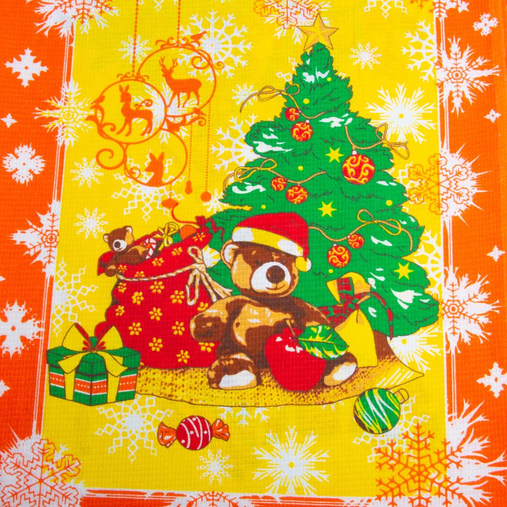 Ткань полотенечная вафельная Новогодние поздравления 160 гр/м2 150 см (25893)