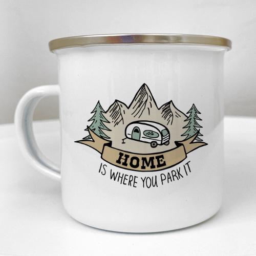 Кружка металлическая Camper "Home is where you park it" 250 мл (KRM_23S012)