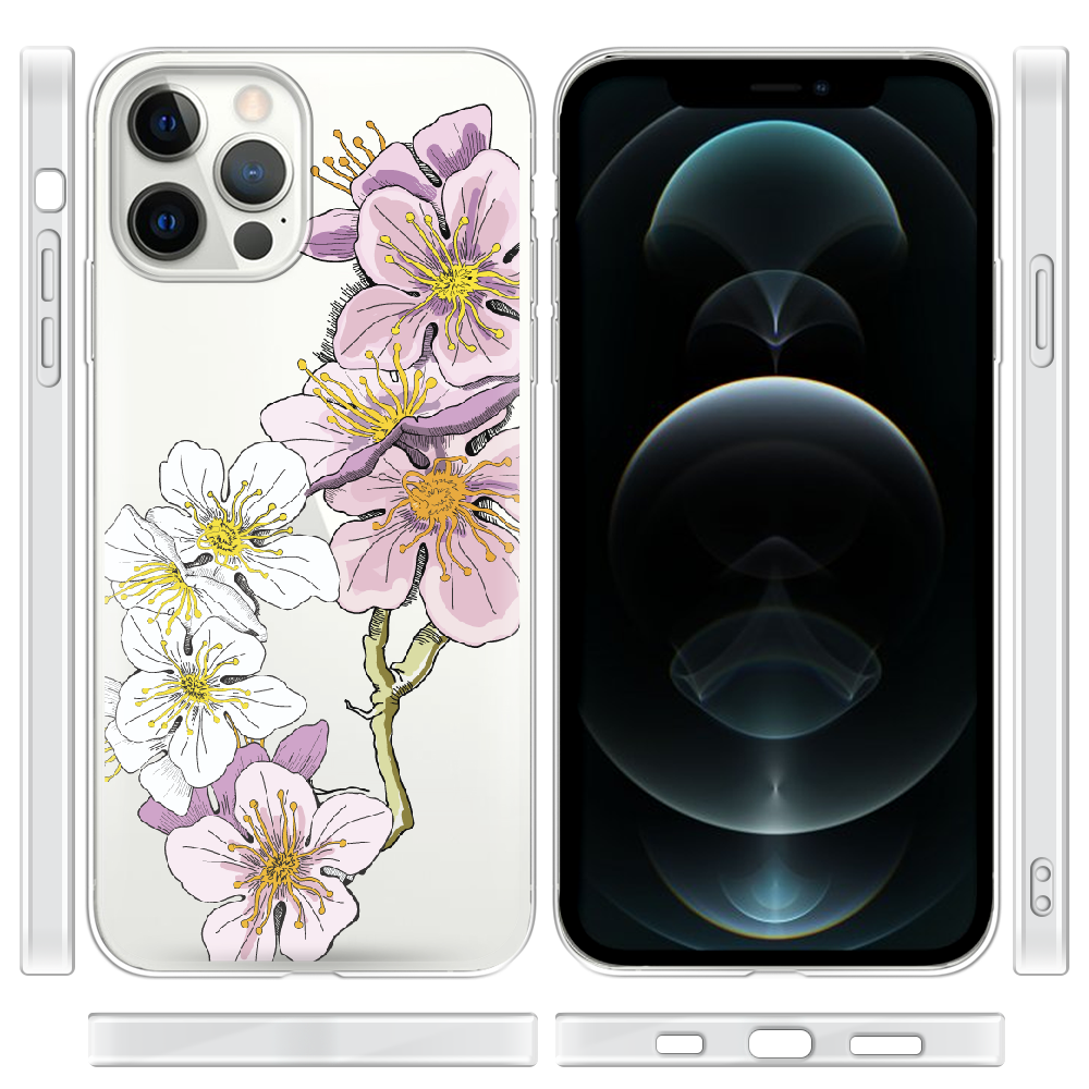 Чохол Boxface iPhone 12 Pro Max Cherry Blossom Прозорий силікон (41085-cc4-41085) - фото 3