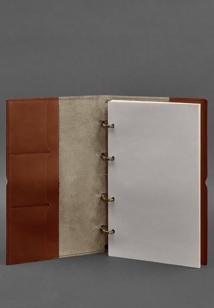 Блокнот кожаный Софт-бук 9.0 Краст А4 на кольцах в мягкой обложке Светло-коричневый (A-027499) - фото 3 Блокнот кожаный Софт-бук 9.0 Краст А4 на кольцах в мягкой обложке Светло-коричневый (A-027499) - фото 3