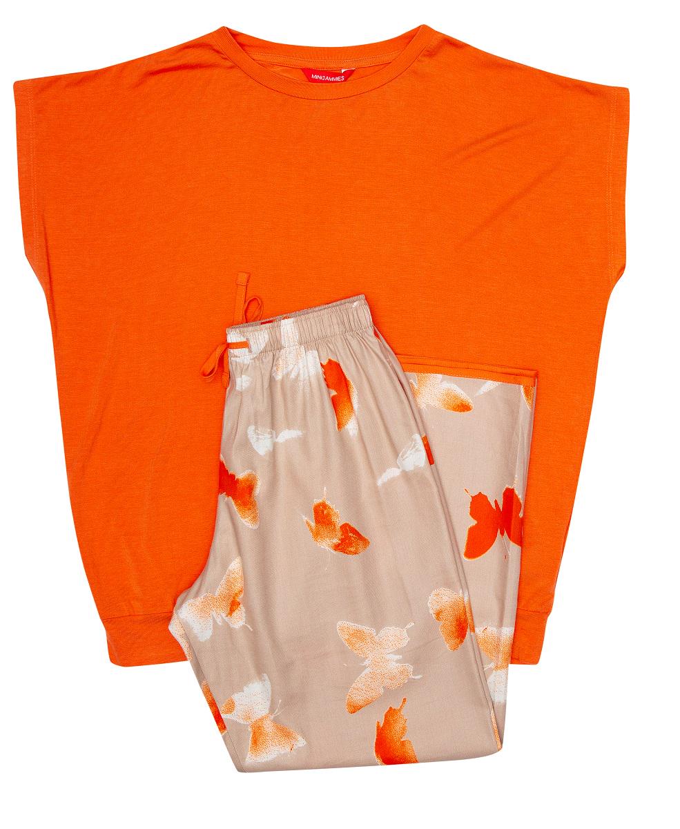 Піжама для дівчинки CYBERJAMMIES Sage 5966 6-7 років 122 см з принтом метелики Помаранчевий (5051877432475) - фото 4