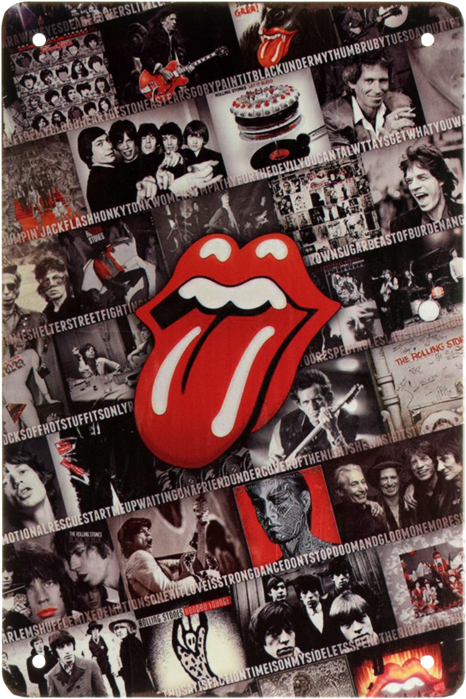 Табличка металлическая The Rolling Stones Коллаж 20x30 см