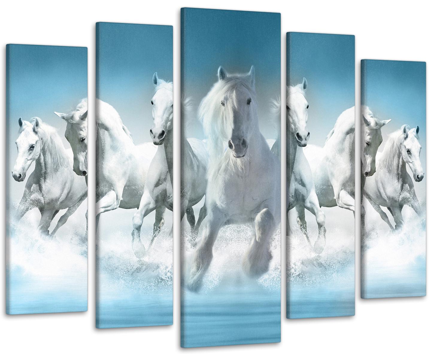 Картина модульна Білі коні 115х170 см (Art-412_5)