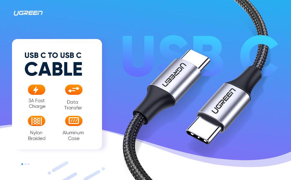 Кабель зарядный Ugreen USB 2,0 Type-C to Type-C PD QC 4,0 с нейлоновой оплеткой 1 м (US261) - фото 8 Кабель зарядный Ugreen USB 2,0 Type-C to Type-C PD QC 4,0 с нейлоновой оплеткой 1 м (US261) - фото 8
