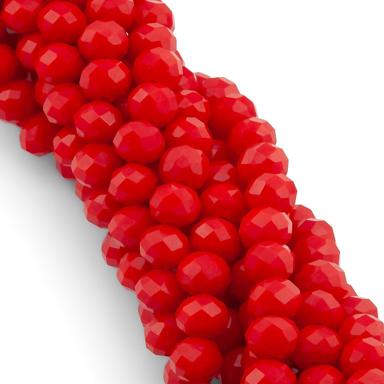 Бусины Swarovski огранки рондель непрозрачный 3х2,5 мм 38 см 160 шт. Красный (БС2070а07)