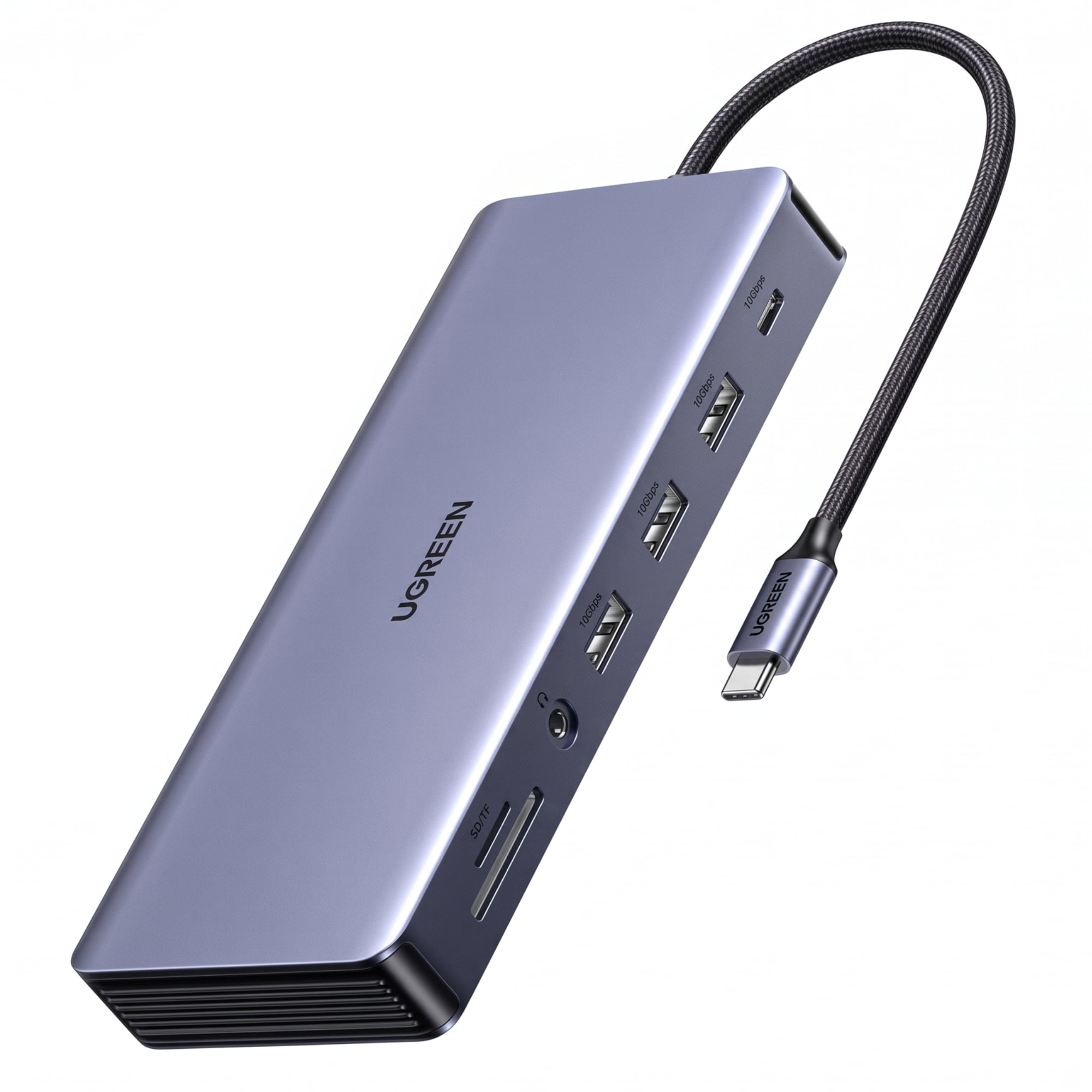Док-станция UGREEN CM681 USB-C 13в1 2 HDMI/USB-C/DP USB 3.2 100 Вт Темно-Серый (15978)