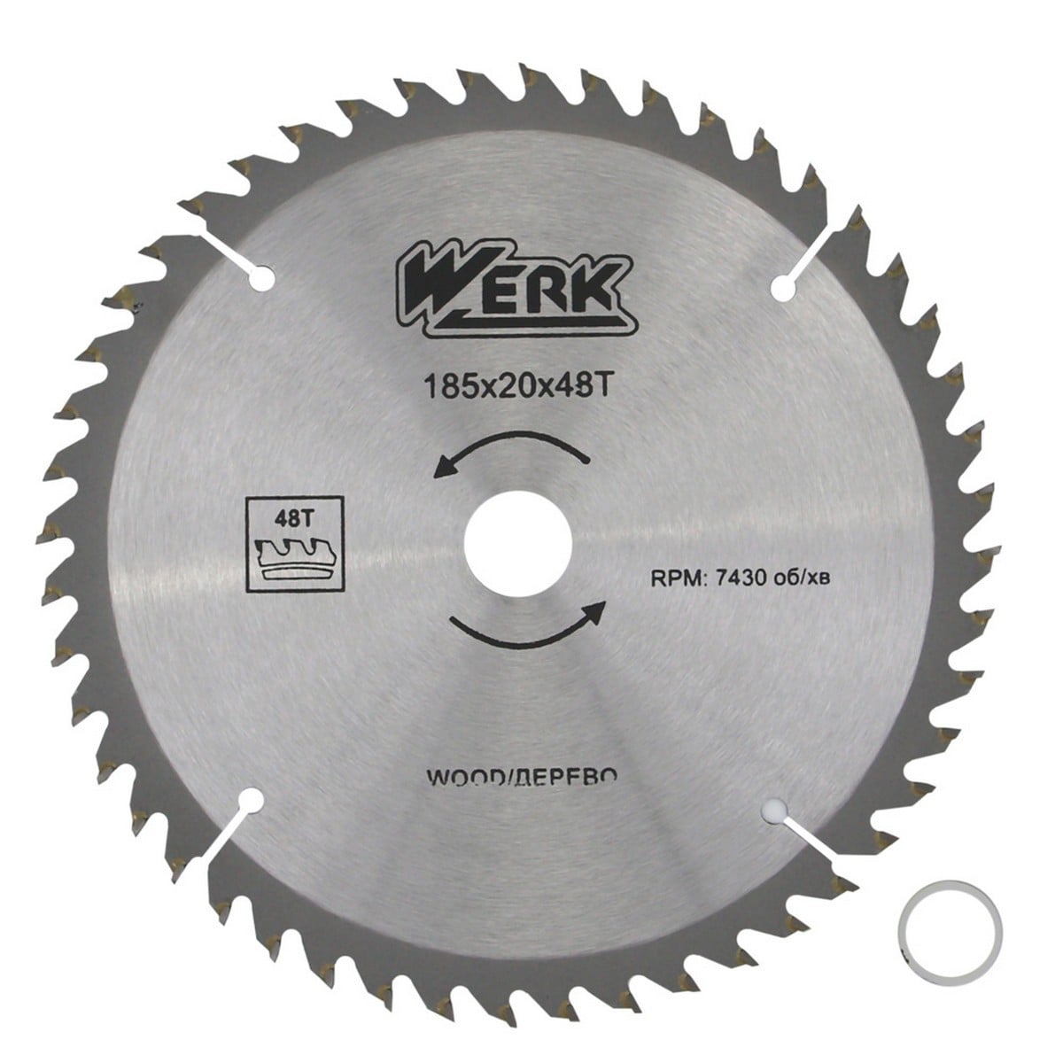 Диск пильный по дереву WERK 185х20 48 зуб. (118498)