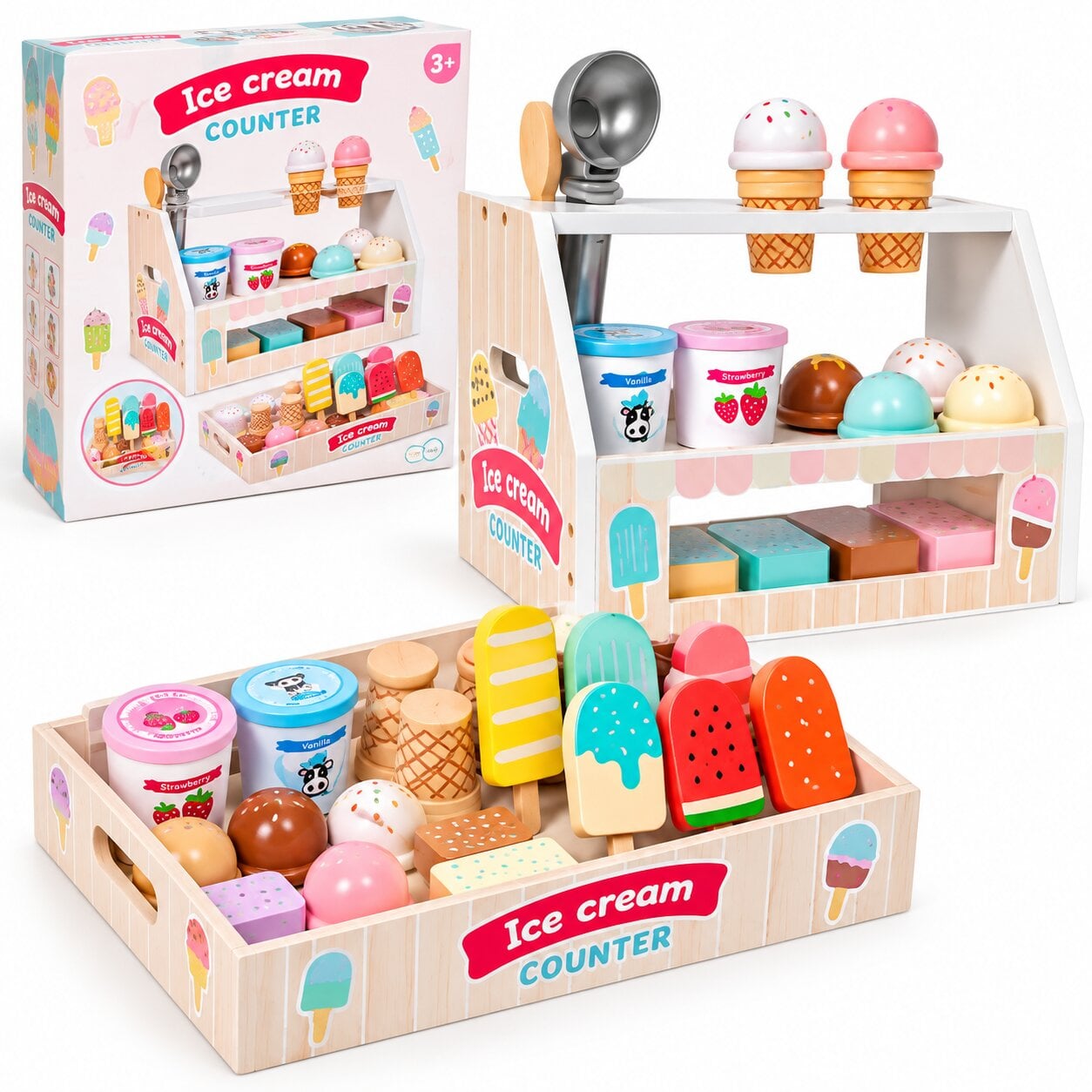Дитячий ігровий набір Ice Cream Counter Морозиво дерев'яний (132)