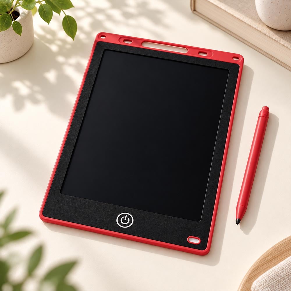 Планшет детский графический для рисования с LCD экраном 12" со стилусом Красный (0038-0204)
