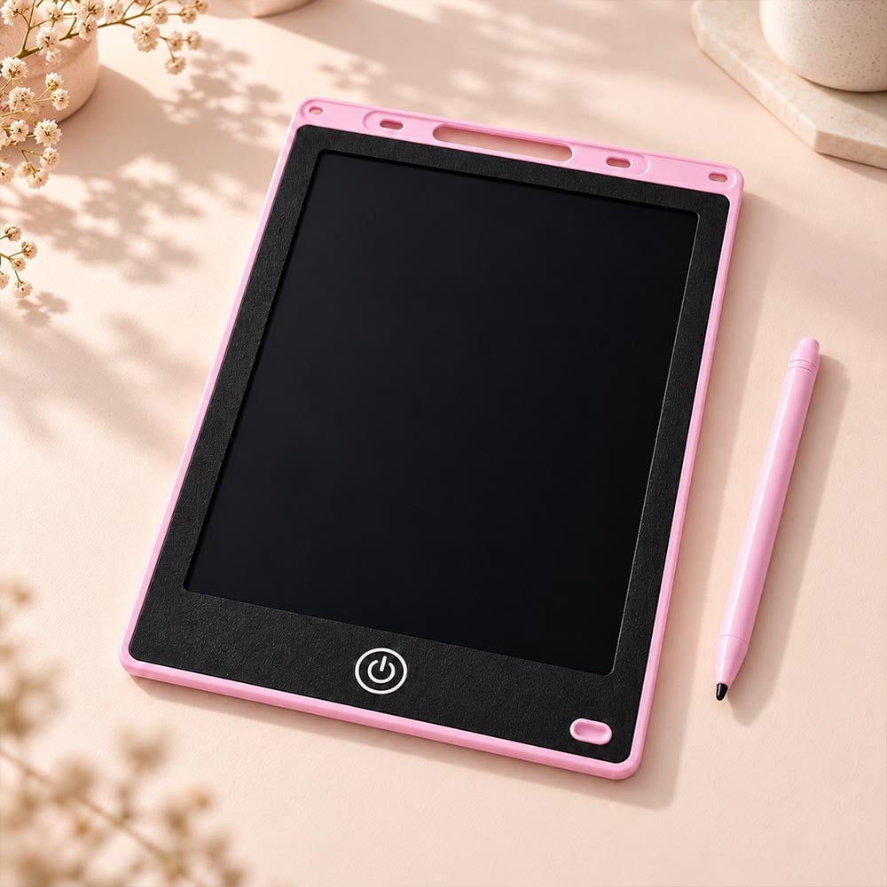 Планшет дитячий графічний для малювання з LCD екраном 12" зі стилусом Рожевий (0038-0205)