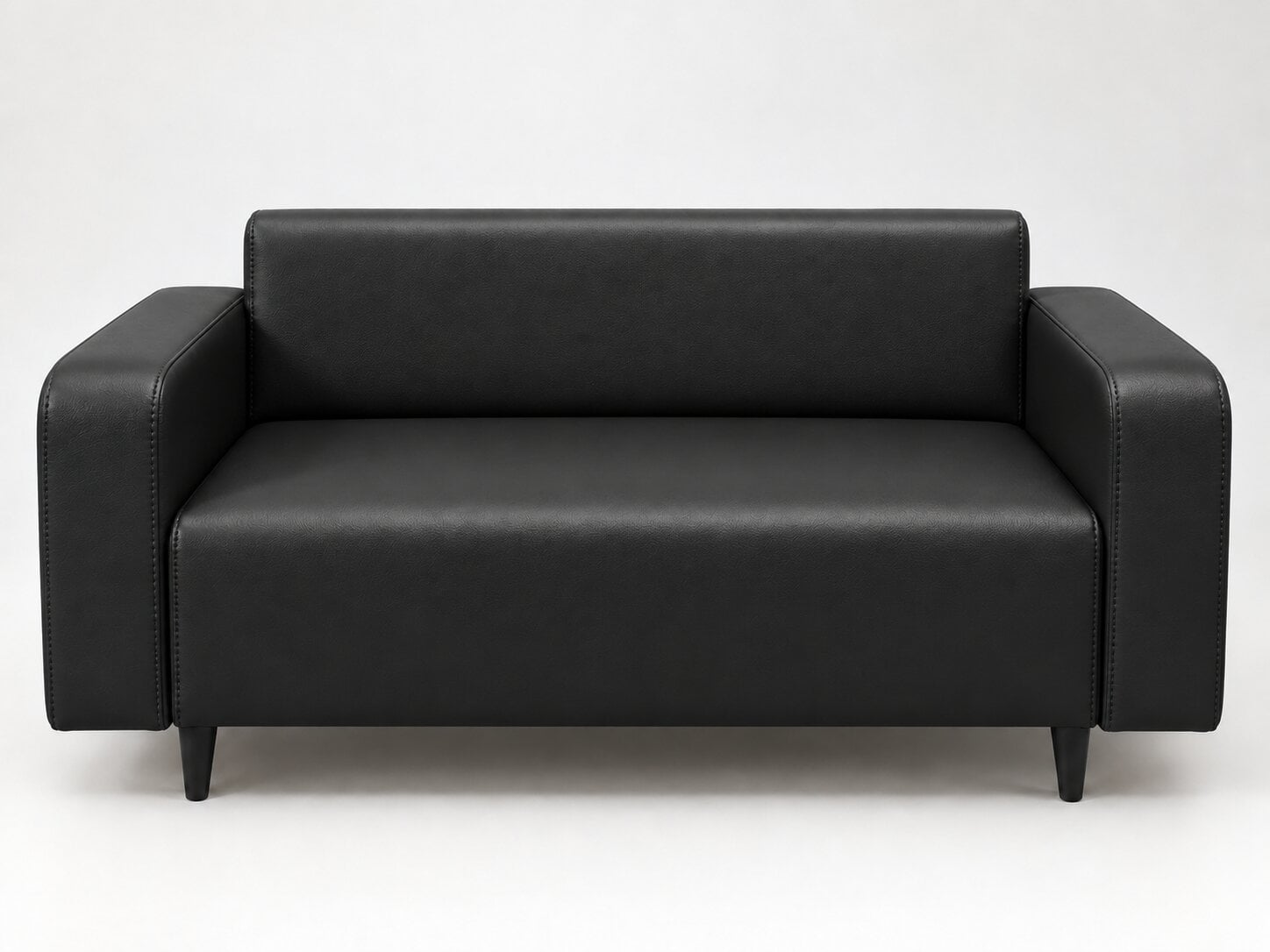 Диван офисный Tobi Sho Арне с подлокотниками 1580х700х740 мм кожзам Black (2230)