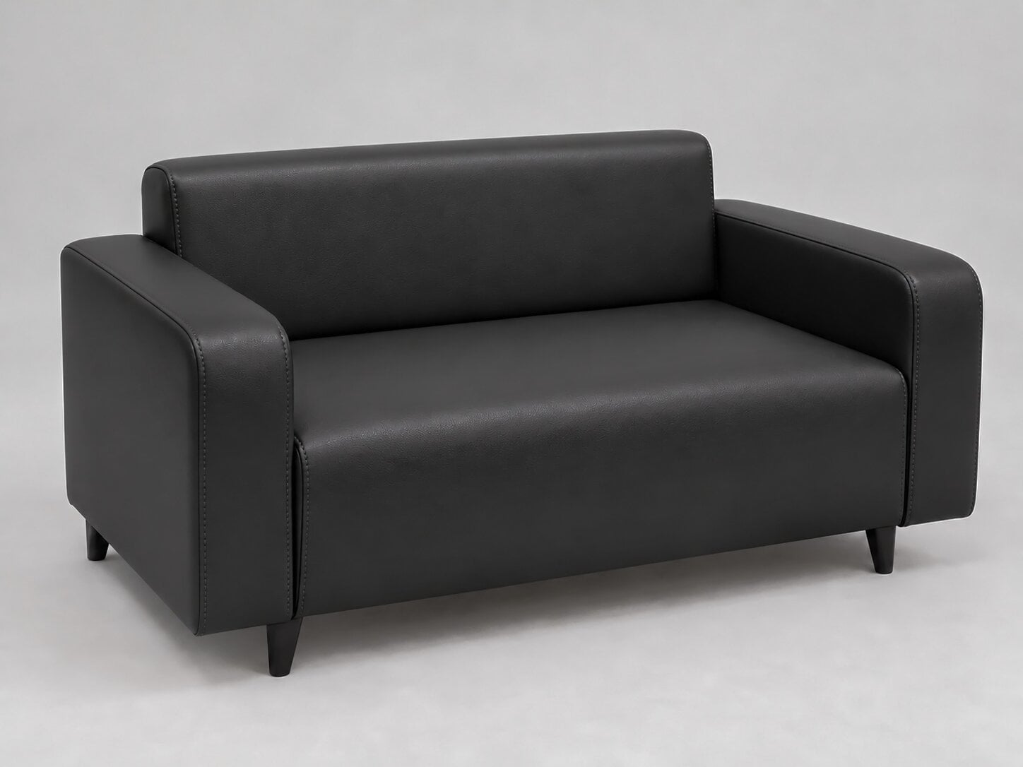 Диван офисный Tobi Sho Арне с подлокотниками 1380х700х740 мм кожзам Black (2230)