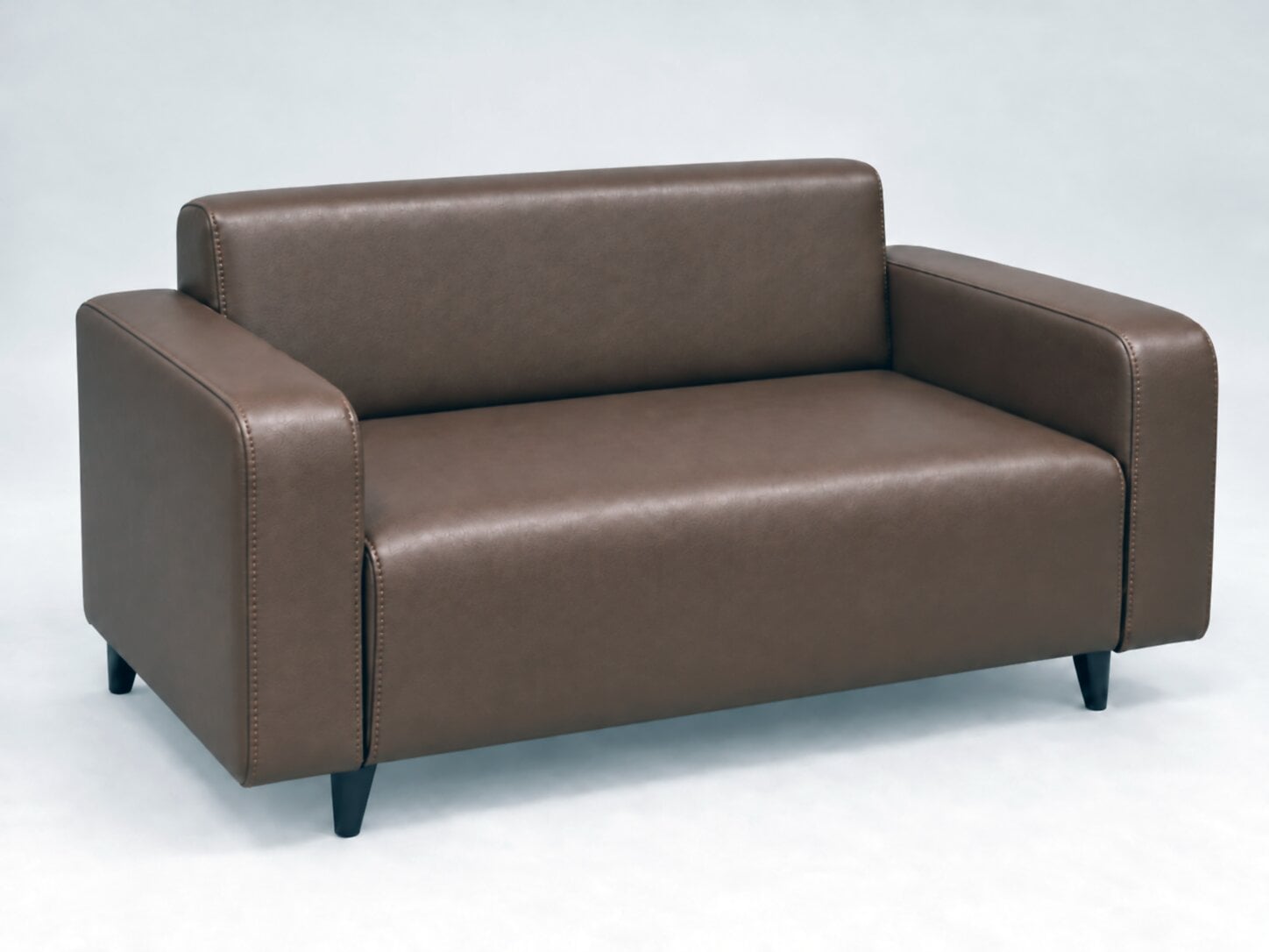 Диван офисный Tobi Sho Арне с подлокотниками 1380х700х740 мм кожзам Bright Brown (2231)