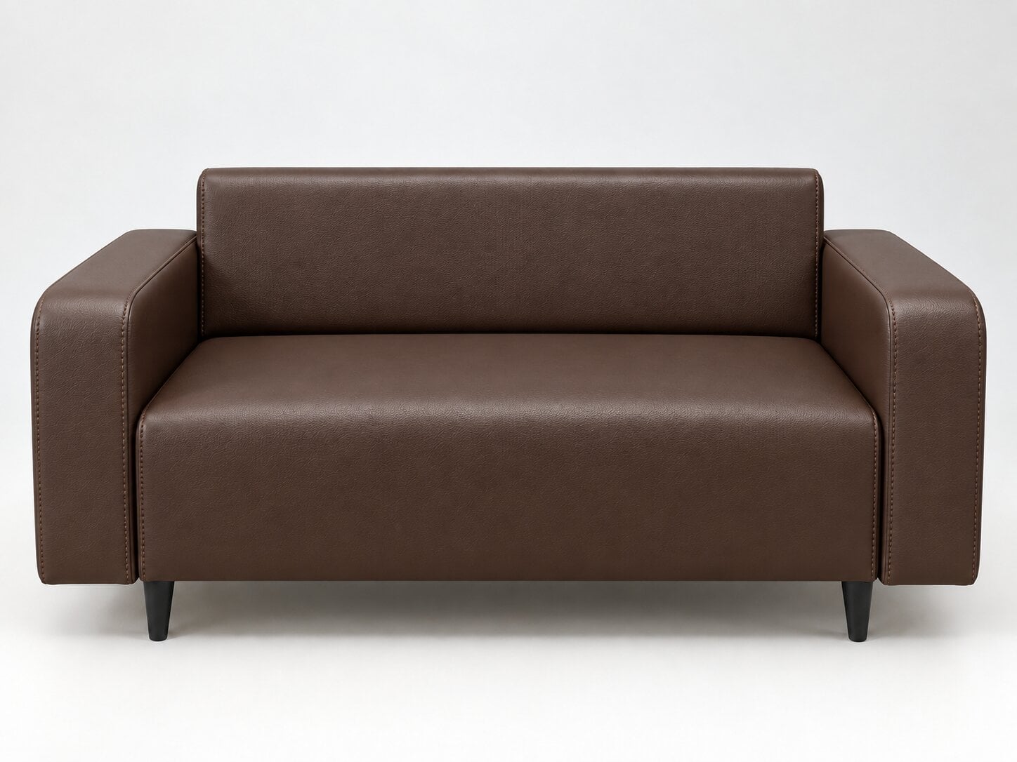 Диван офисный Tobi Sho Арне с подлокотниками 1580х700х740 мм кожзам Brown (22311)