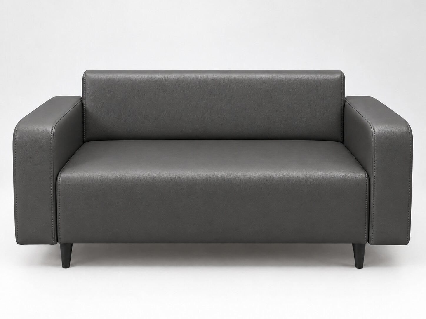 Диван офисный Tobi Sho Арне с подлокотниками 1880х700х740 мм кожзам Dark Grey (2233)