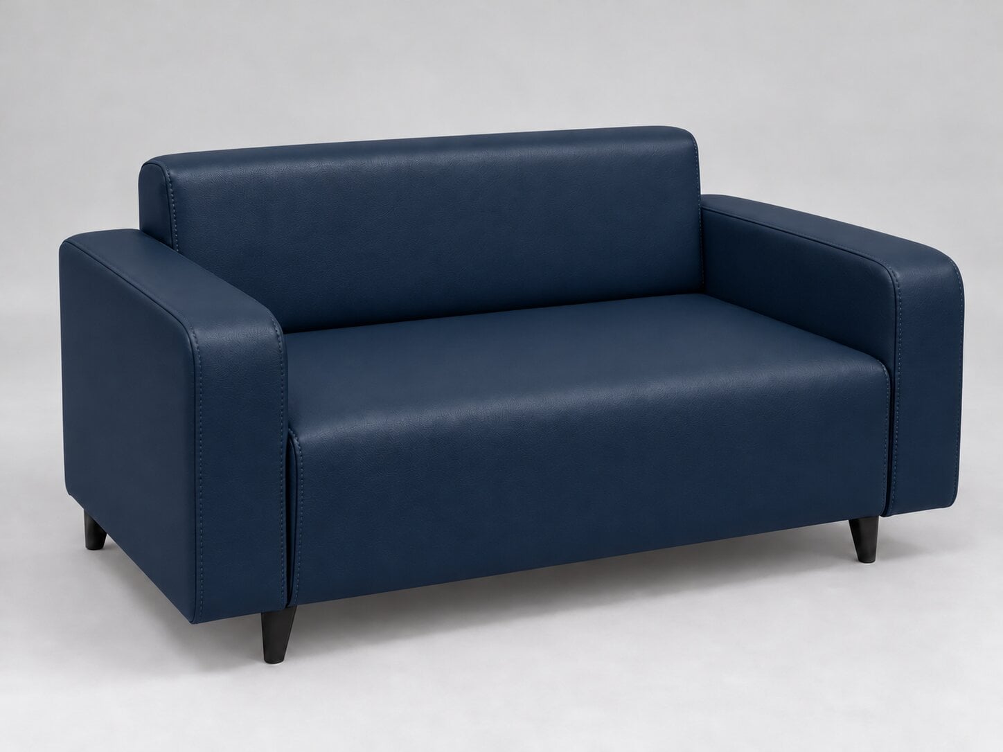 Диван офісний Tobi Sho Арне з підлокітниками 1380х700х740 мм шкірзам Midnight Blue (2227)