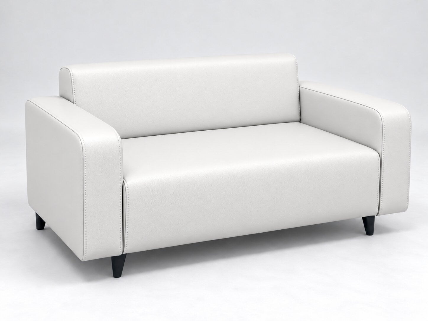Диван офисный Tobi Sho Арне с подлокотниками 1380х700х740 мм кожзам White (2300)
