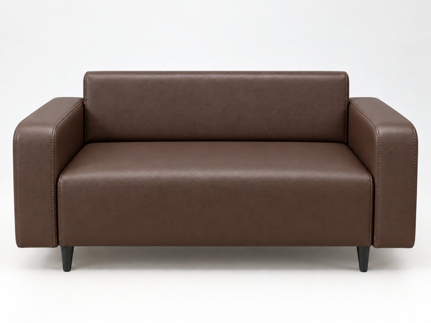 Диван офисный Tobi Sho Арне с подлокотниками 1580х700х740 мм кожзам Bright Brown (2231)
