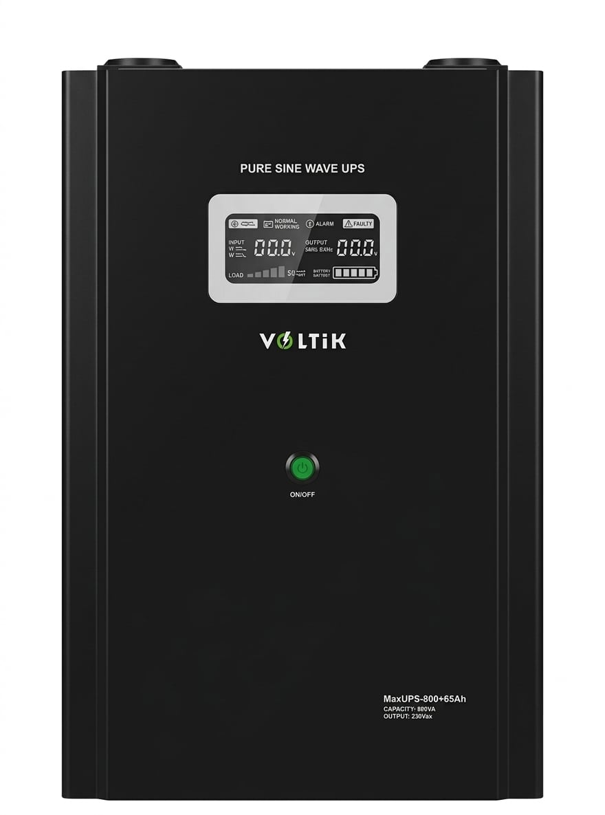 Джерело безперебійного живлення VOLTIK 12-220V Max UPS-800 з акумулятором 55 Ah (MAXUPS800-55AH) Джерело безперебійного живлення VOLTIK 12-220V Max UPS-800 з акумулятором 55 Ah (MAXUPS800-55AH)