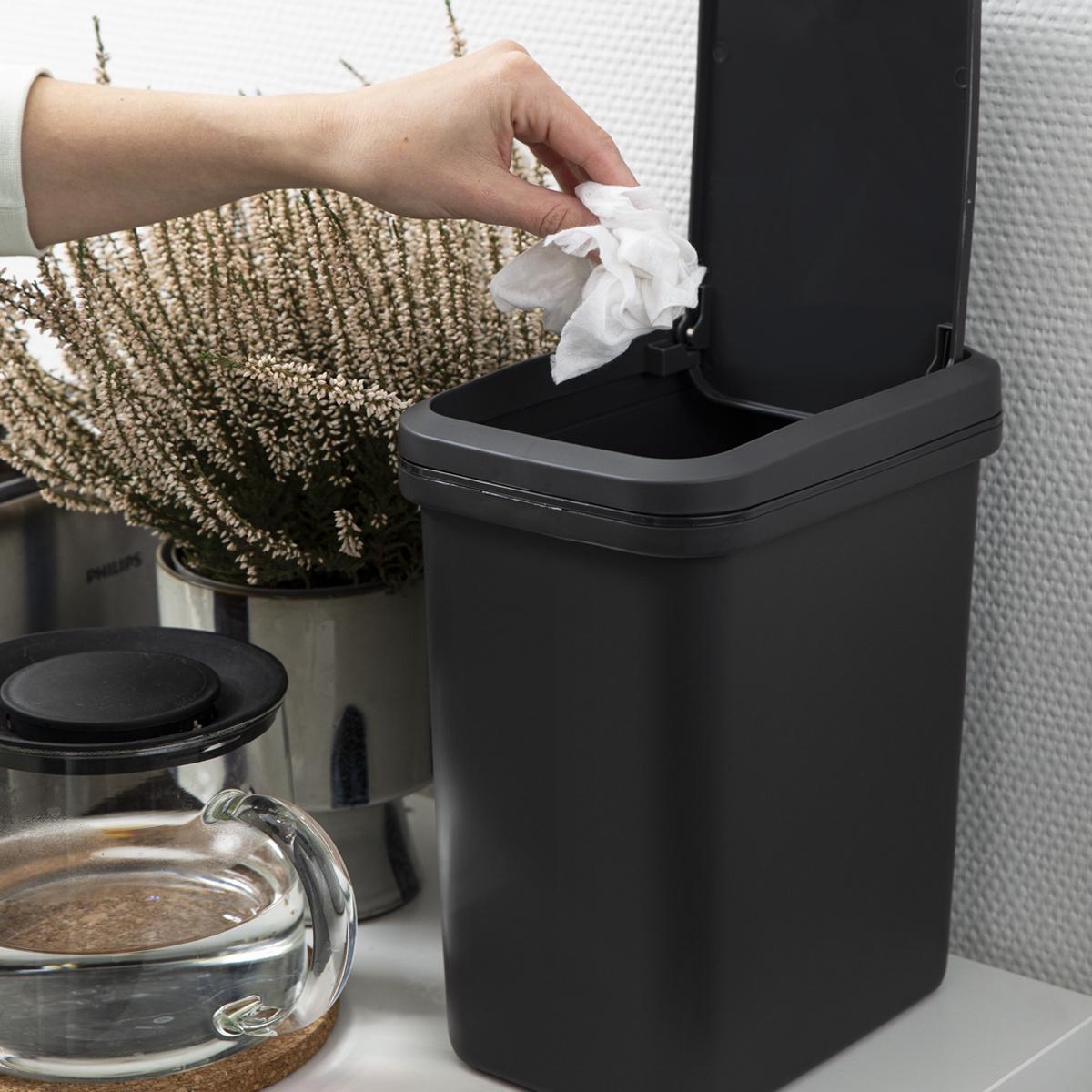 Ведро для мусора MVM BIN-04 6L ANTHRACITE с крышкой 6 л Черный (211569) - фото 9
