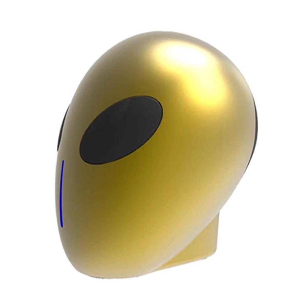 Портативная Bluetooth колонка SUNROZ X18 Alien Head пришелец LED Золотистый (SUN4807)