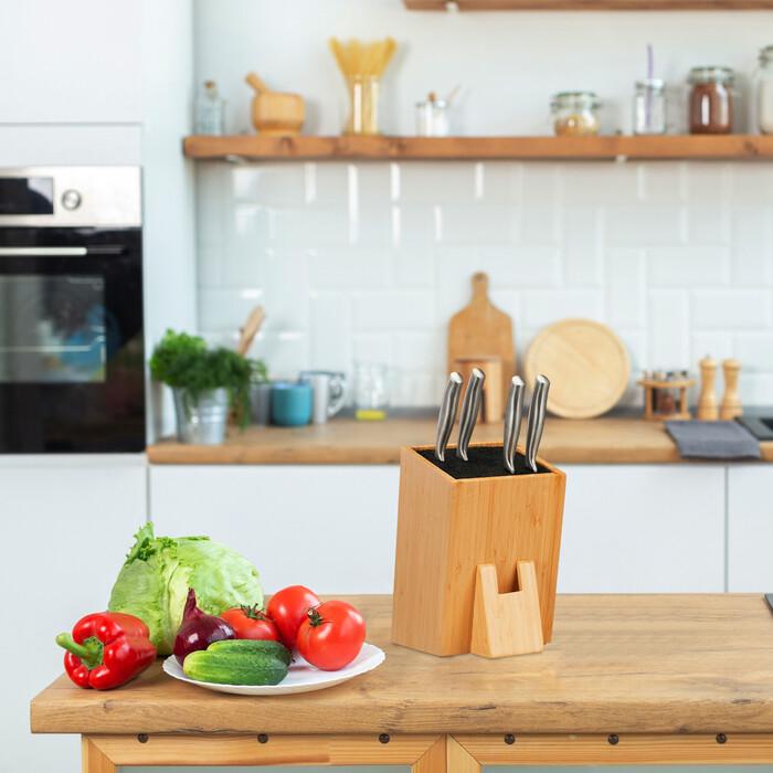 Тримач для ножів Relaxdays з дерева квадратний (1868553) - фото 2 Тримач для ножів Relaxdays з дерева квадратний (1868553) - фото 2