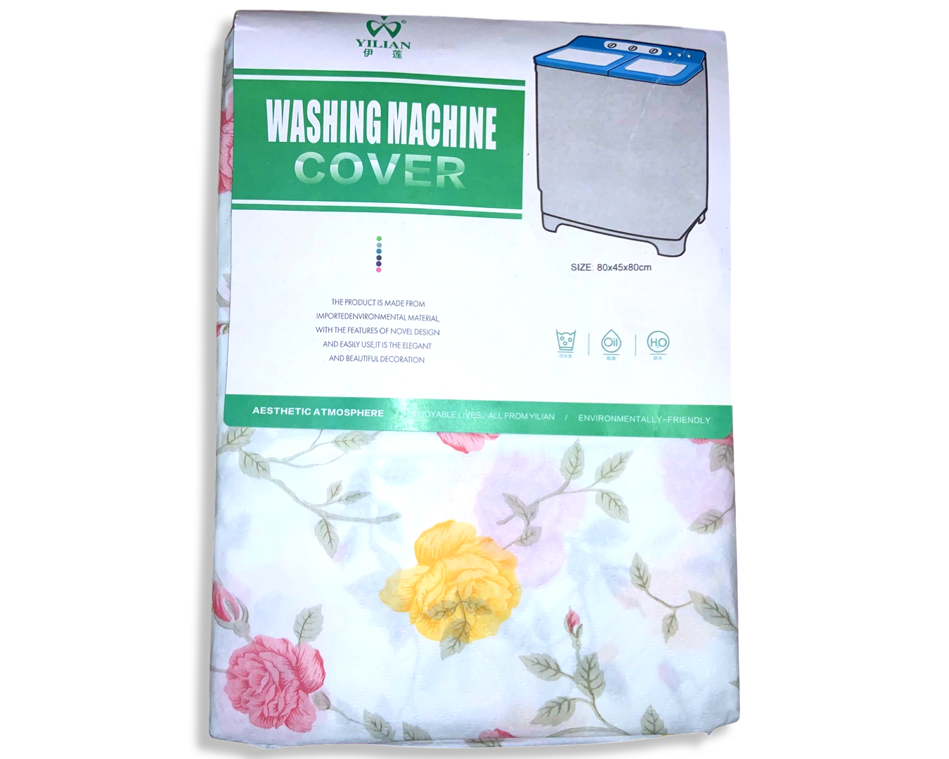 Чехол для стиральной машины полиэтиленовый 80х45х80 см Розы