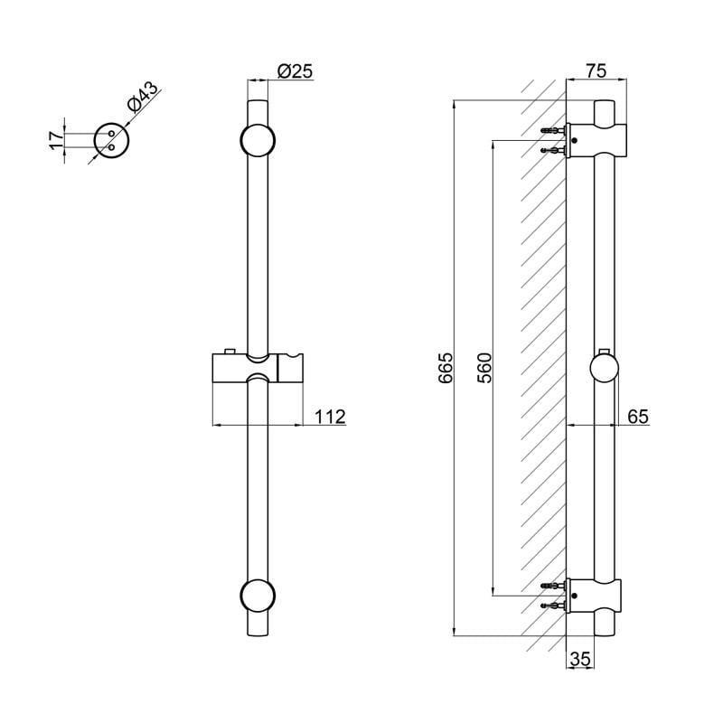 Штанга для душа Qtap Lepit 82103OC (FRRS00047522) - фото 2