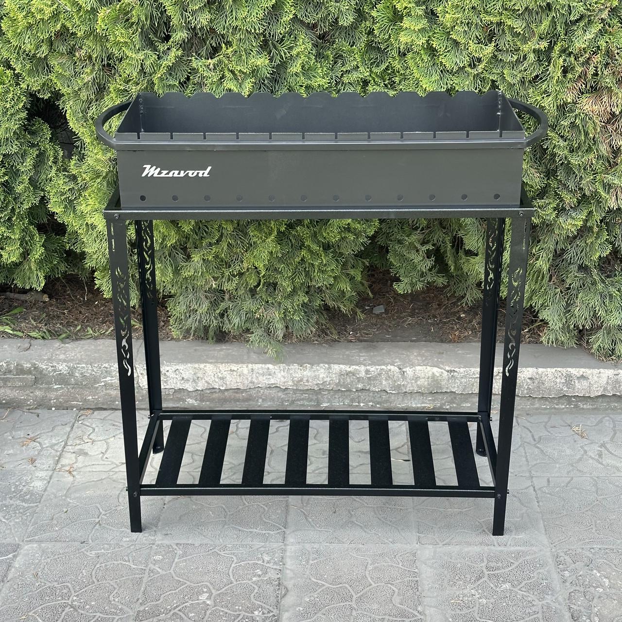 Мангал Metalzavod Прометей на 12 шампурів 4 мм на дровниці 98х36,7х94,5 см (MD12-4R) - фото 6 Мангал Metalzavod Прометей на 12 шампурів 4 мм на дровниці 98х36,7х94,5 см (MD12-4R) - фото 6