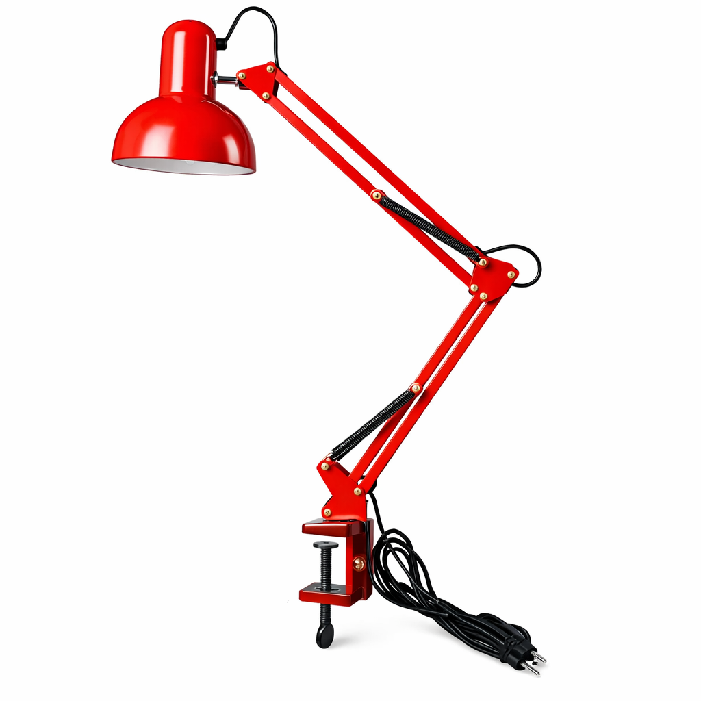 Настольная лампа гибкая TD-02 на струбцине E27 Красный (33065479)