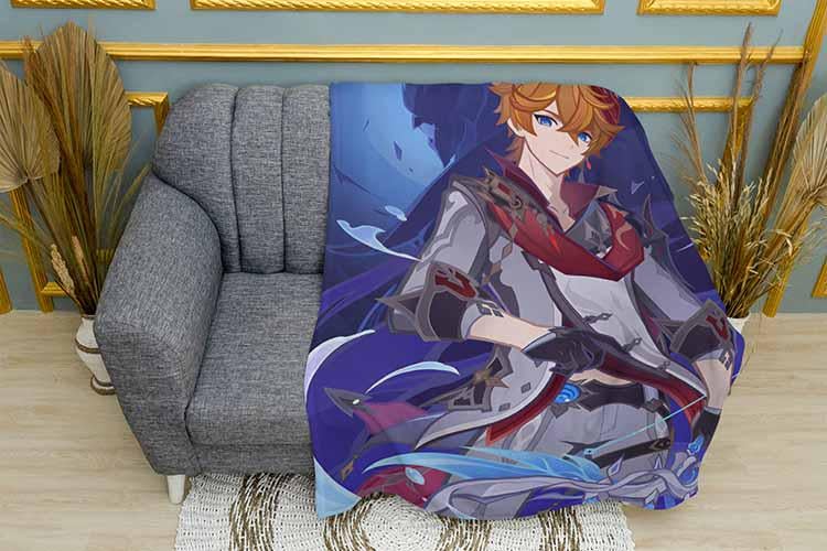 Плед Handsome Tartaglia Game Genshin Impact плюш однослойный 135х150 см (113055)