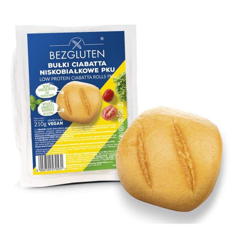 Булочки Чиабатта без глютена Bezgluten низкобелковая PKU 210 г (5906720570531)