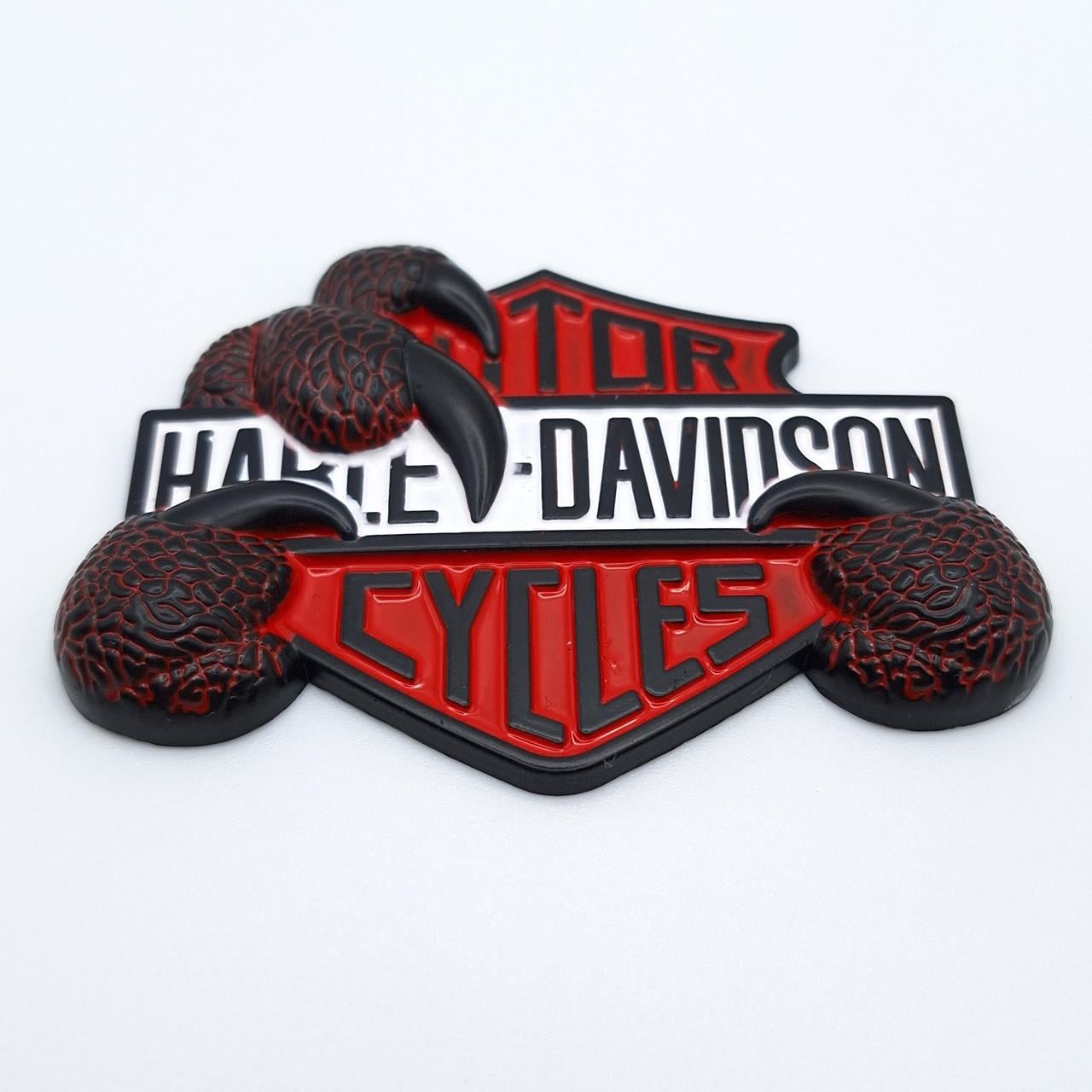 Эмблема Harley Davidson металл Черный/Красный/Белый глянцевый (2173558971)