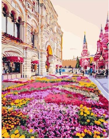 Картина по номерам Brushme GX25493 Розовая клумба 40x50 см (1246843557)