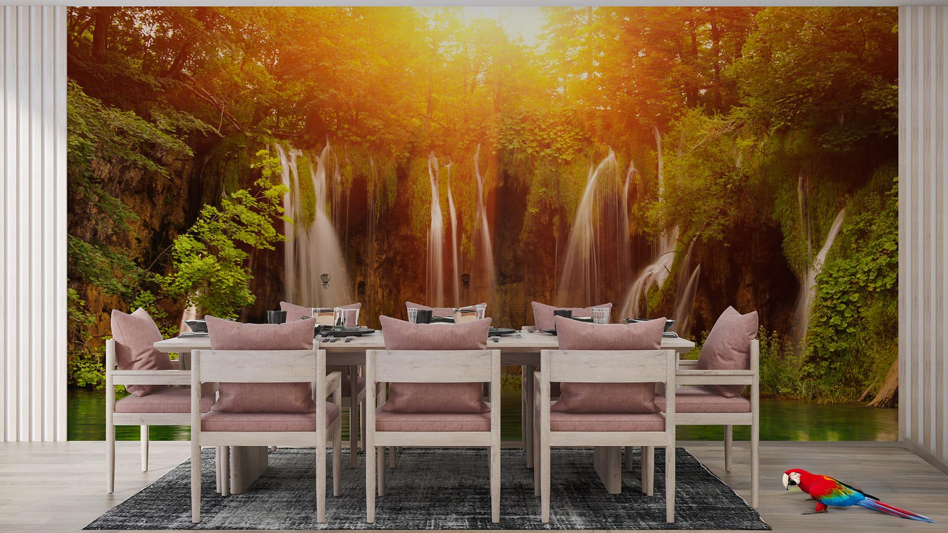 Фотообои флизелиновые Styleo Print-walls Закат на водопаде 0221 300х200 см (Pw-0221) Фотообои флизелиновые Styleo Print-walls Закат на водопаде 0221 300х200 см (Pw-0221)